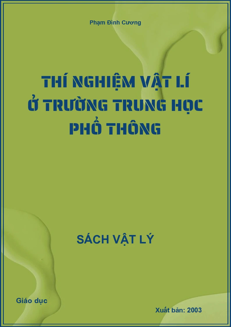 Thí nghiệm vật lí ở trường Trung học phổ thông
