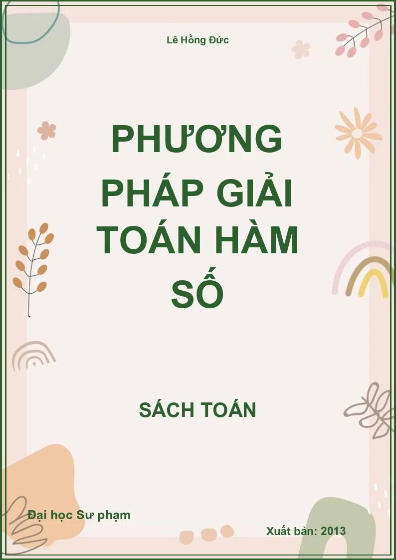 Phương pháp giải toán Hàm số