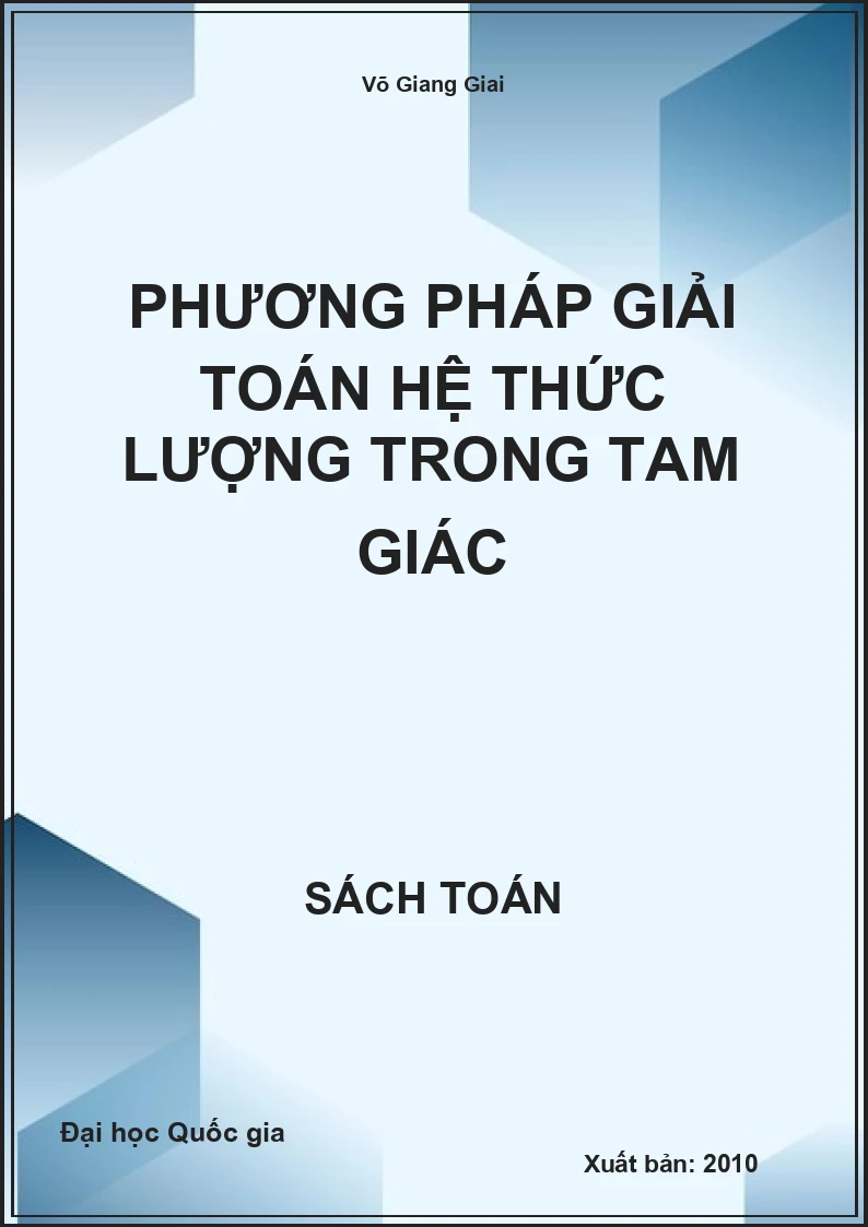 Phương pháp giải toán Hệ thức lượng trong tam giác