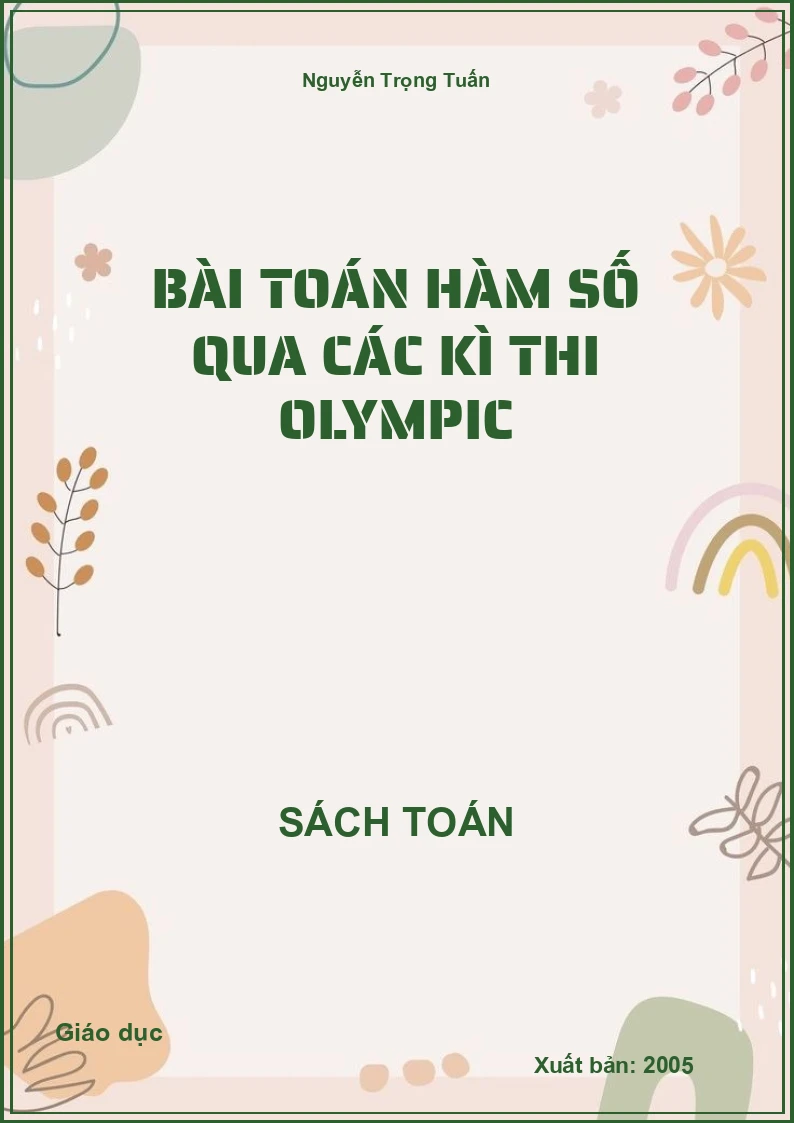 Bài toán hàm số qua các kì thi Olympic