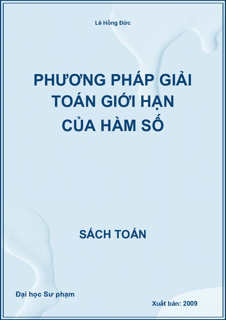 Phương pháp giải toán Giới hạn của hàm số