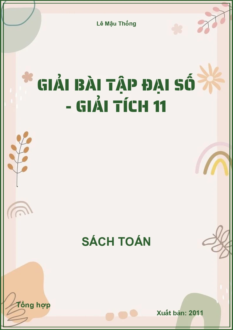 Giải bài tập Đại số - Giải tích 11