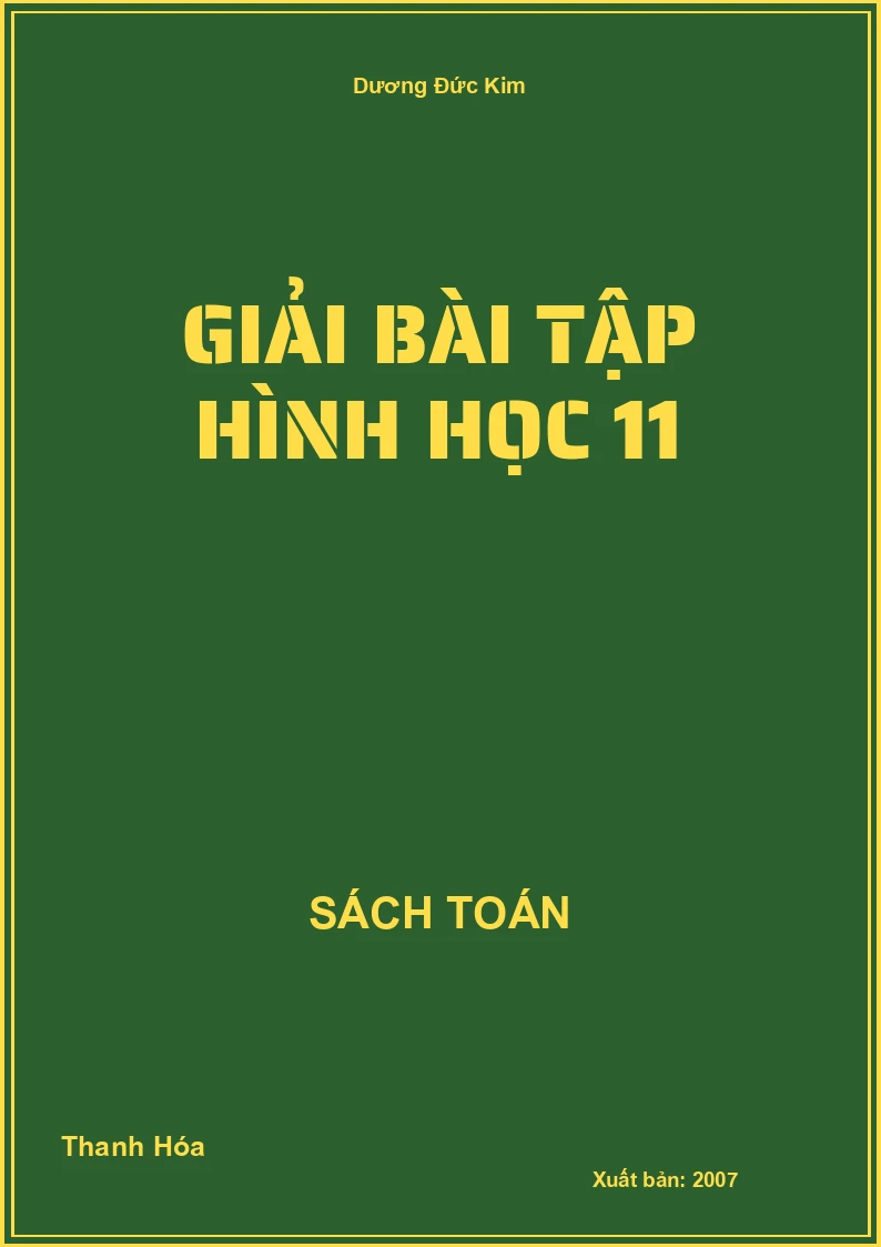 Giải bài tập Hình học 11