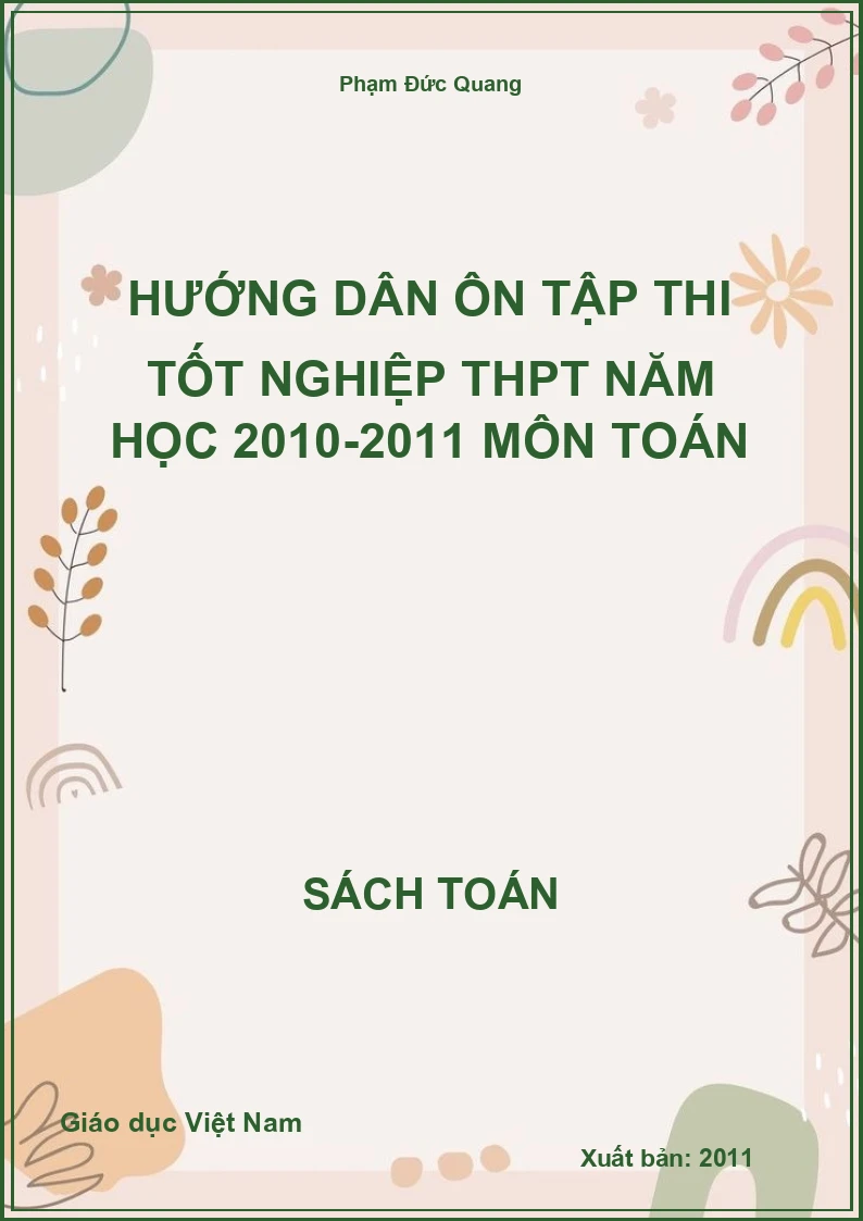Hướng dân ôn tập thi Tốt nghiệp THPT năm học 2010-2011 môn Toán