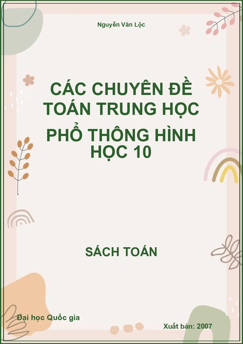 Các chuyên đề toán Trung học Phổ thông Hình học 10