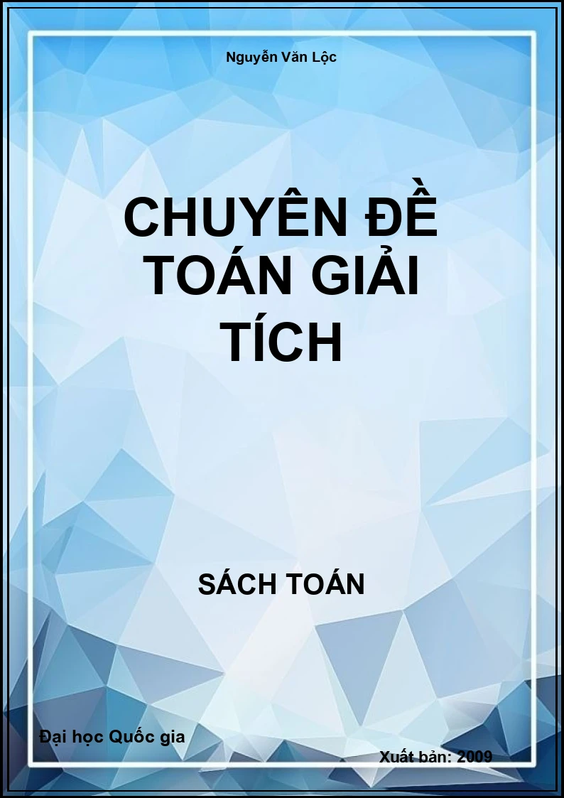Chuyên đề toán Giải tích