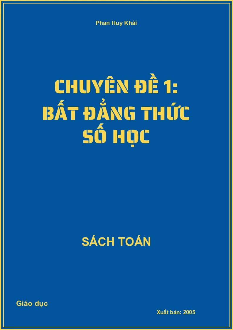 Chuyên đề 1: Bất đẳng thức số học