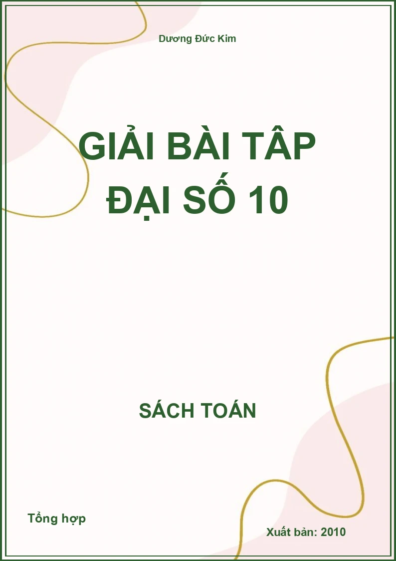Giải bài tập Đại số 10