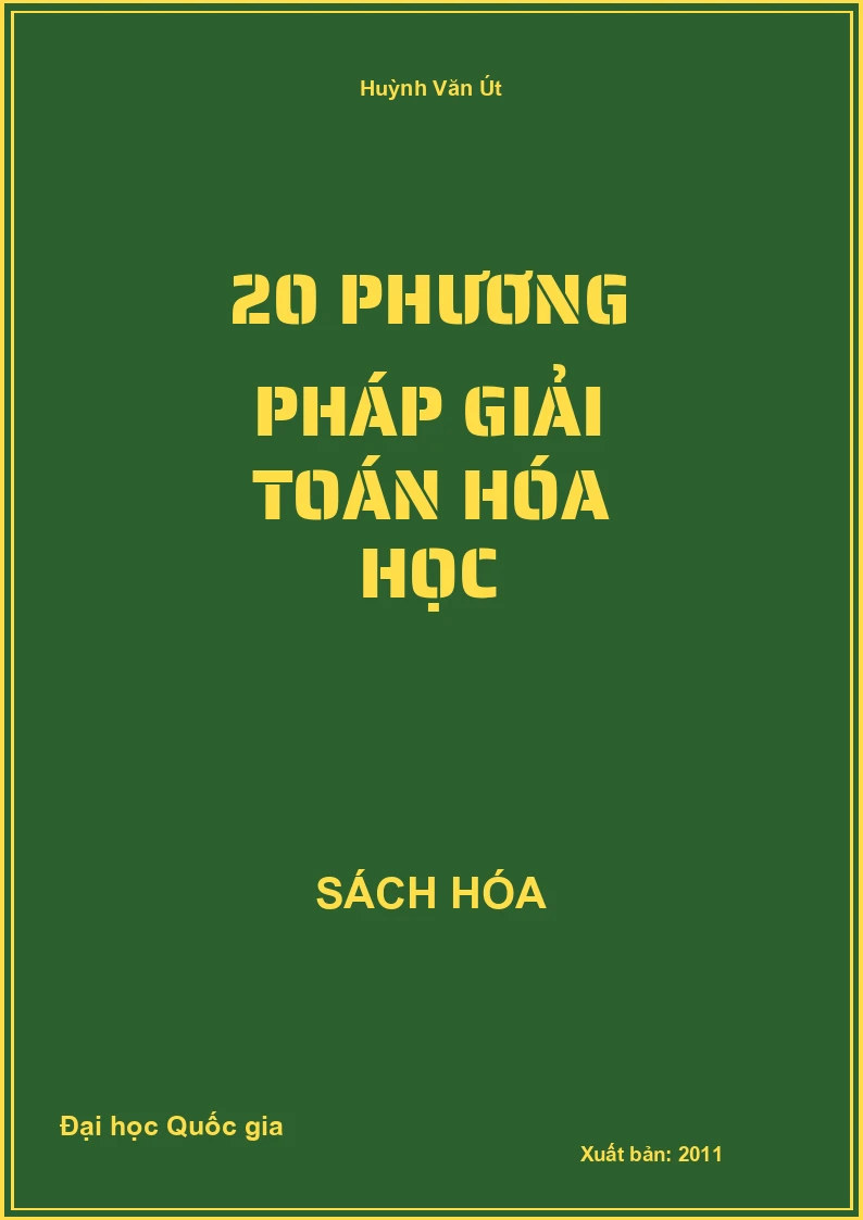 20 Phương pháp giải toán Hóa học