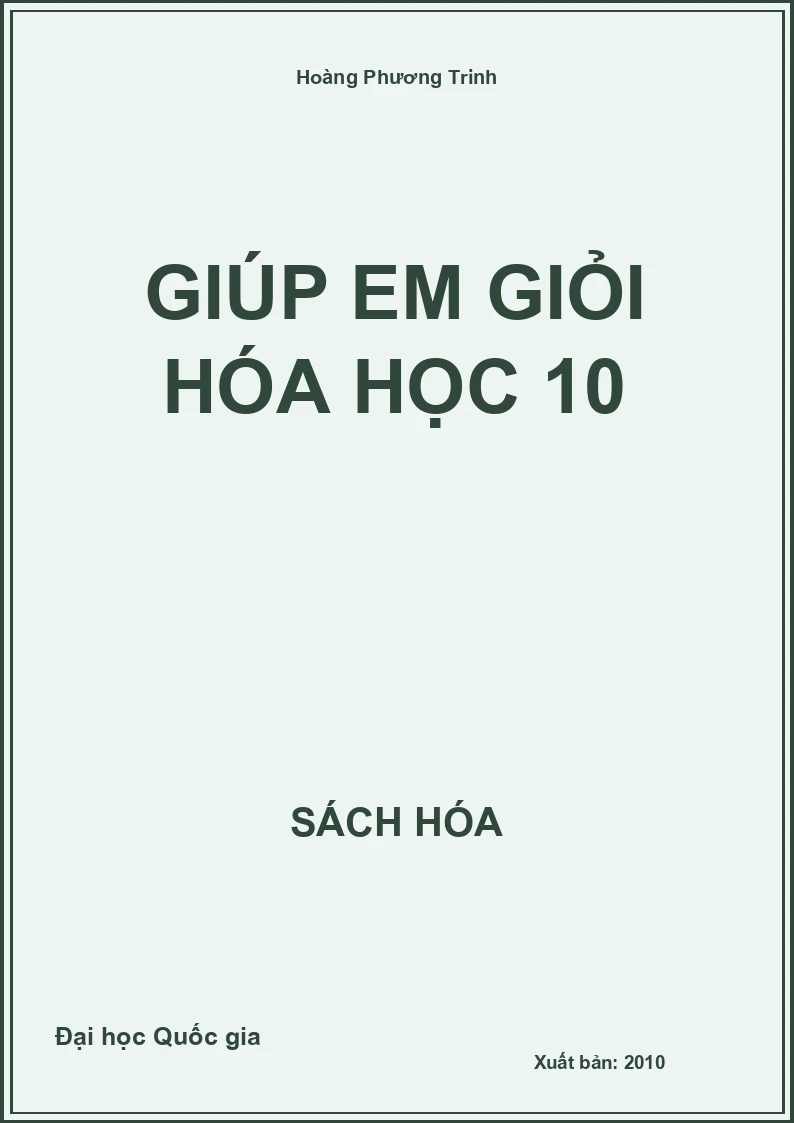 Giúp em giỏi Hóa học 10