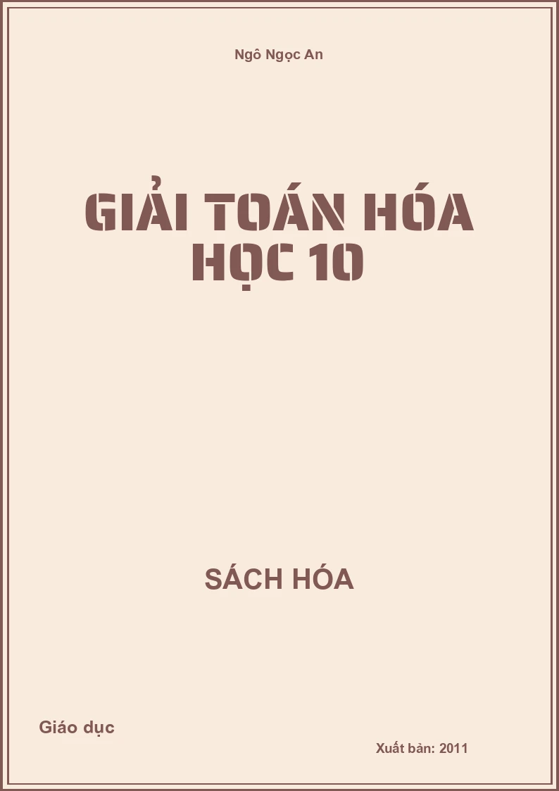 Giải toán Hóa học 10