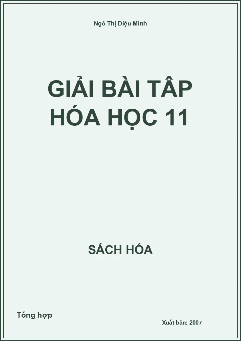 Giải bài tập Hóa học 11