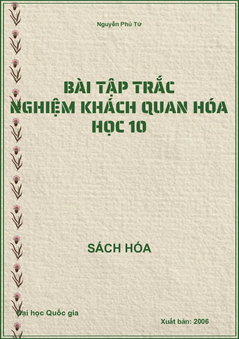 Bài tập trắc nghiệm khách quan Hóa học 10