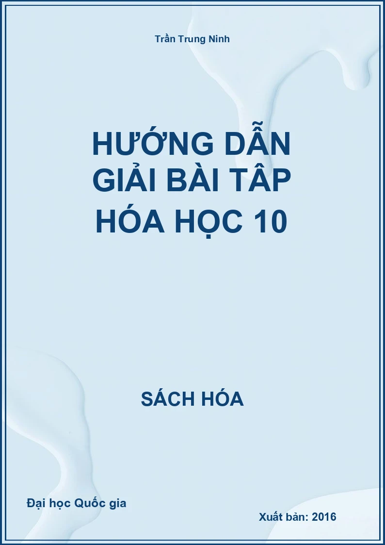 Hướng dẫn giải bài tập Hóa học 10