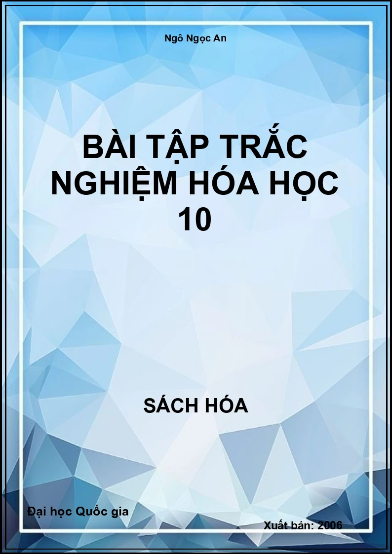 Bài tập trắc nghiệm Hóa học 10