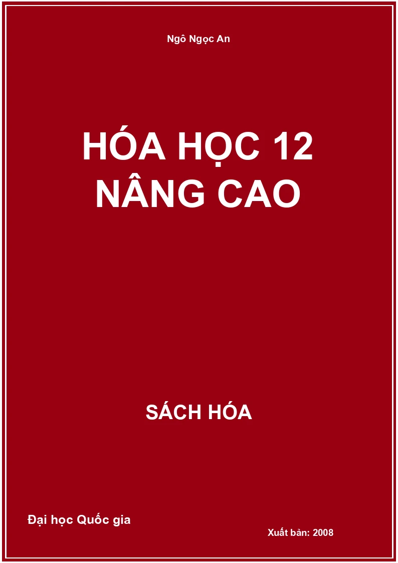 Hóa học 12 nâng cao