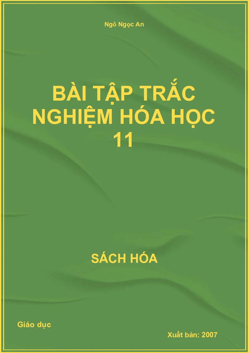Bài tập trắc nghiệm Hóa học 11