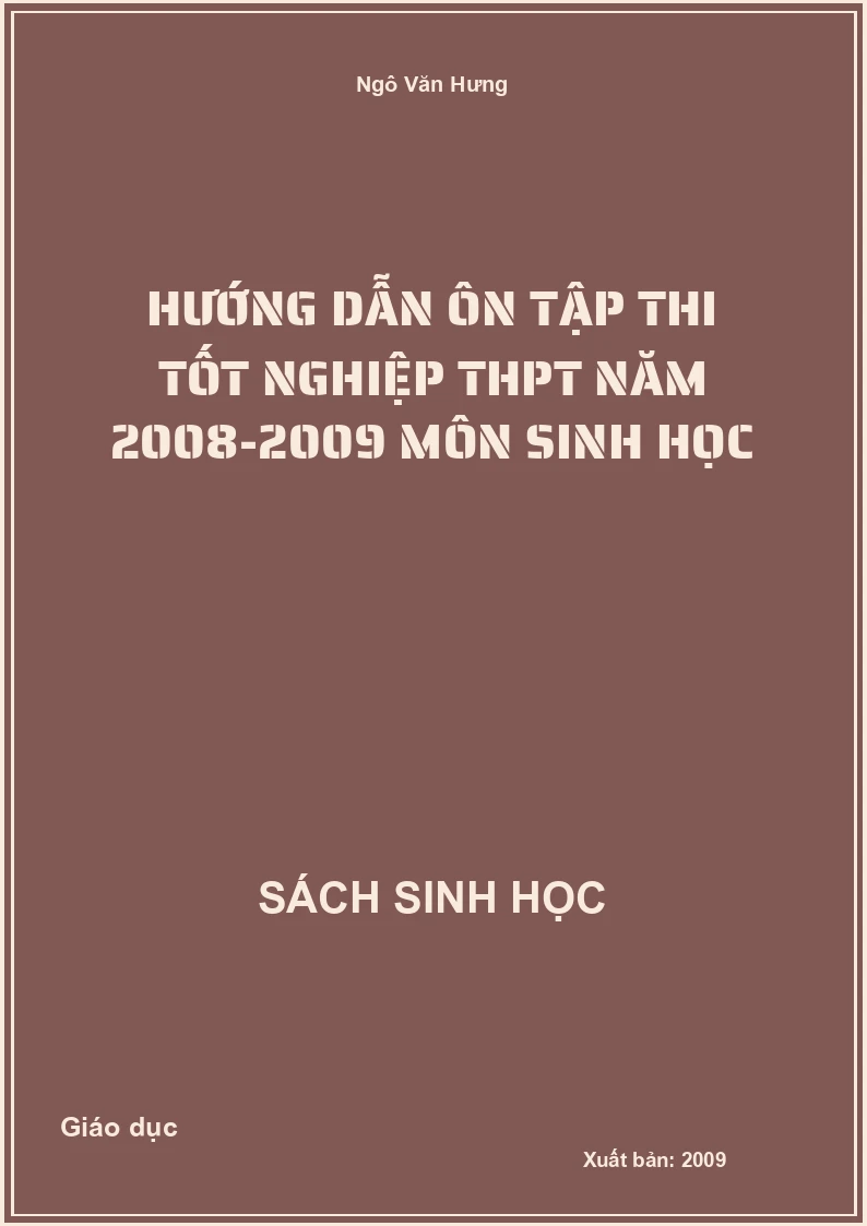 Hướng dẫn ôn tập thi tốt nghiệp THPT năm 2008-2009 môn Sinh học