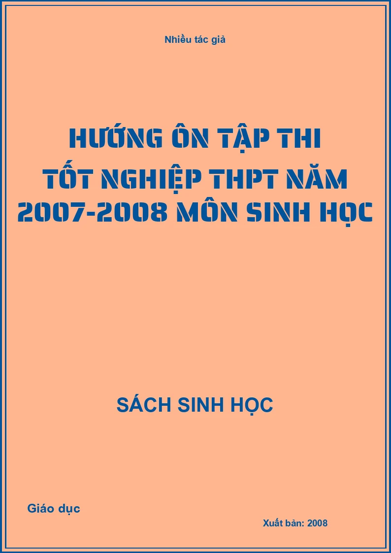 Hướng ôn tập thi tốt nghiệp THPT năm 2007-2008 môn Sinh học