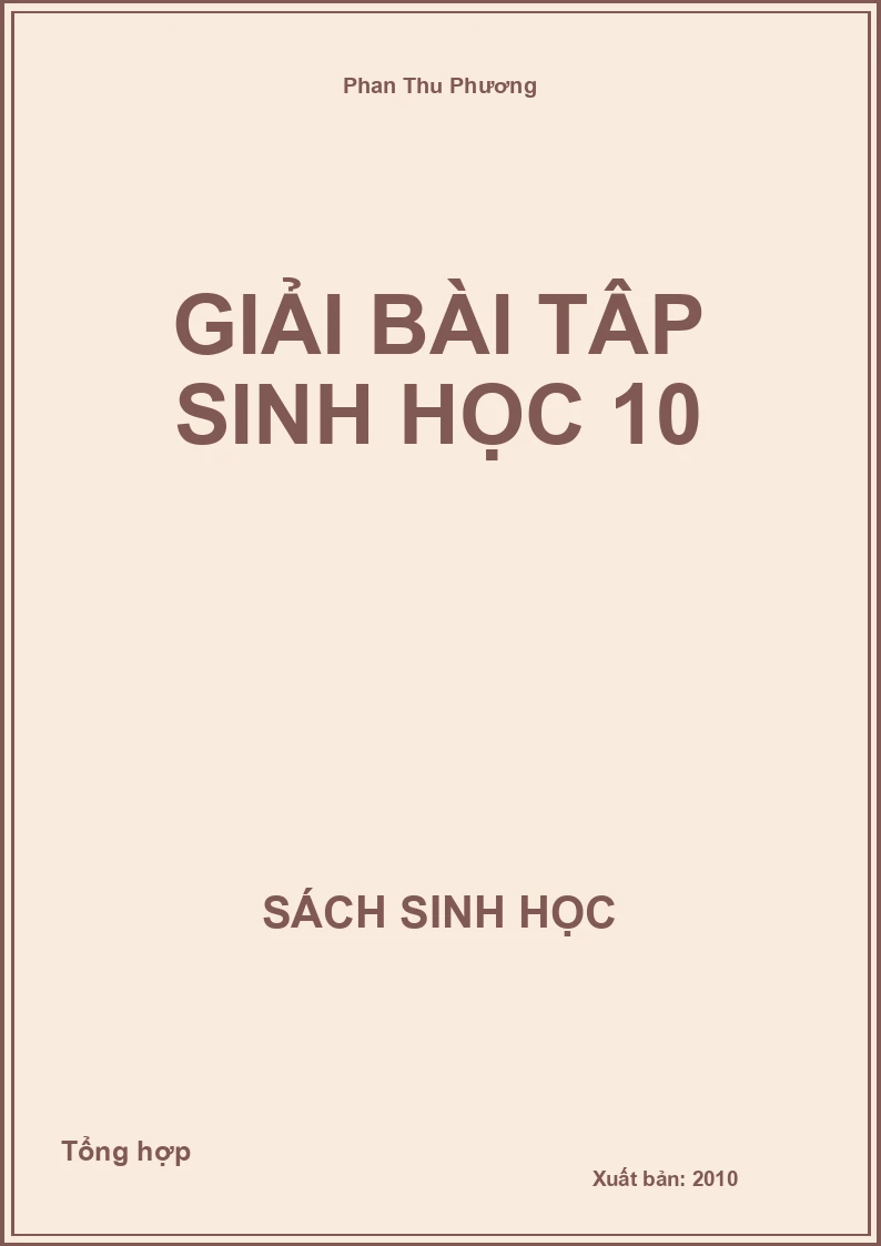 Giải bài tập sinh học 10