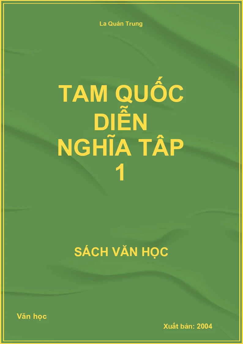 Tam quốc diễn nghĩa Tập 1