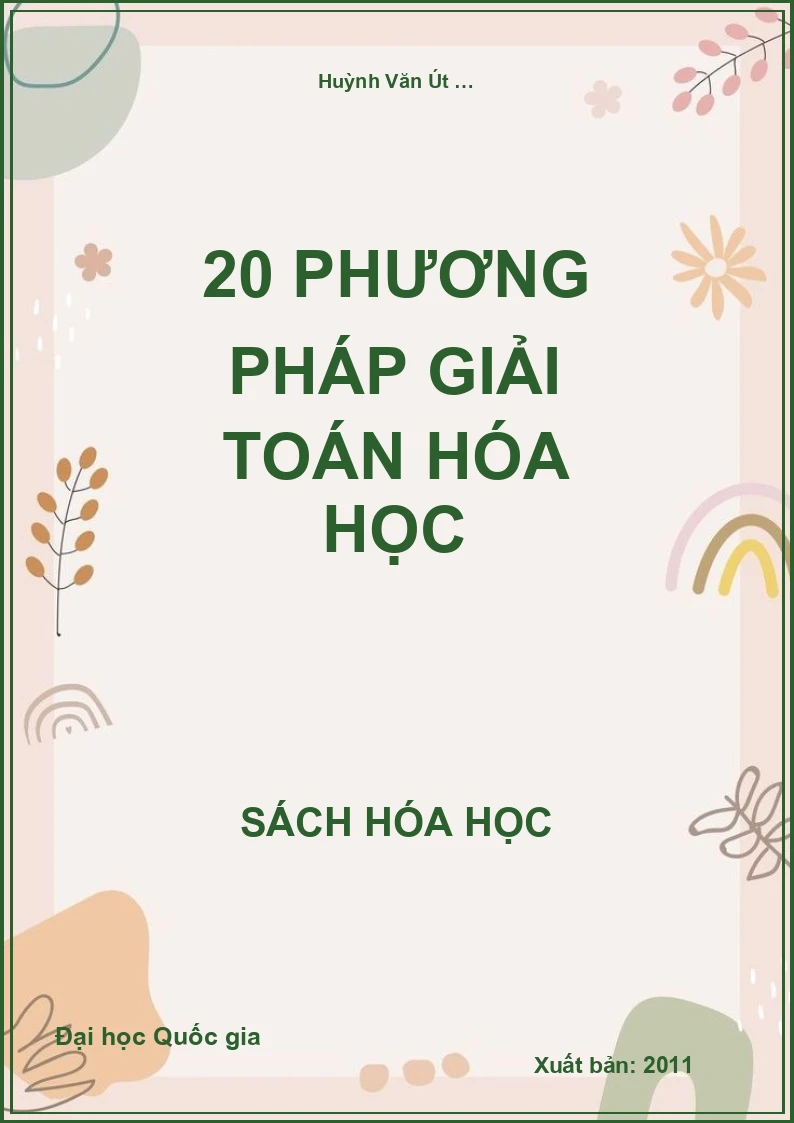 20 Phương pháp giải toán Hóa học
