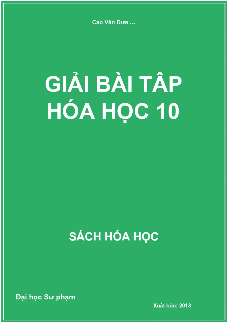 Giải bài tập Hóa học 10