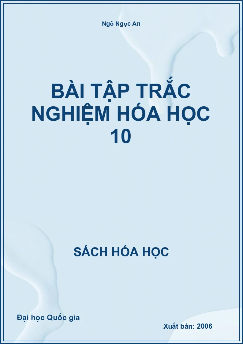 Bài tập trắc nghiệm Hóa học 10