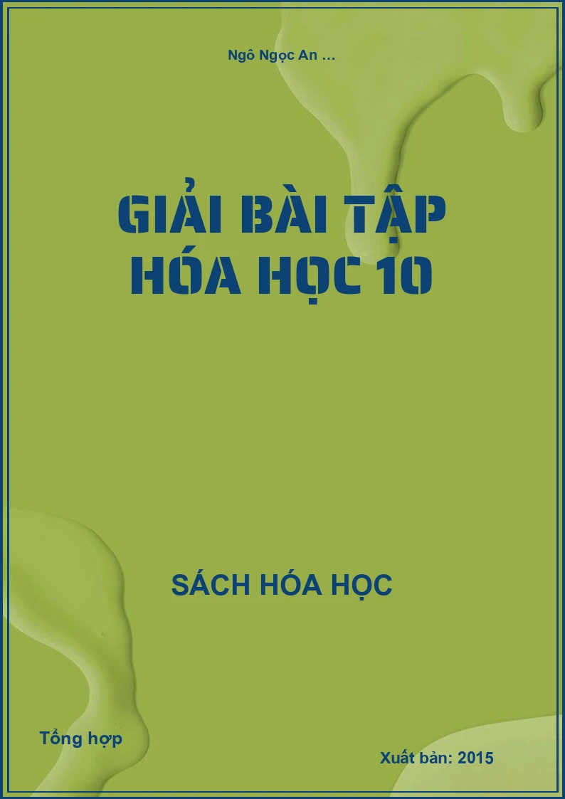 Giải bài tập Hóa học 10