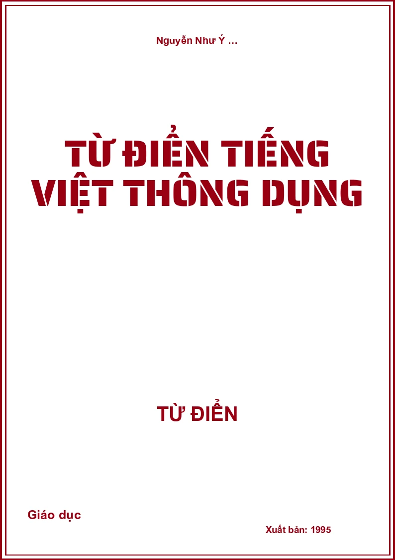 Từ điển Tiếng Việt thông dụng