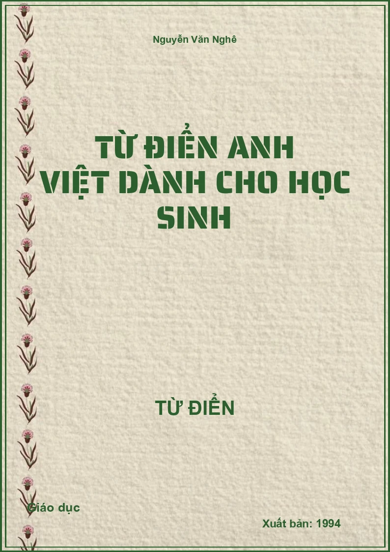 Từ điển Anh Việt dành cho học sinh