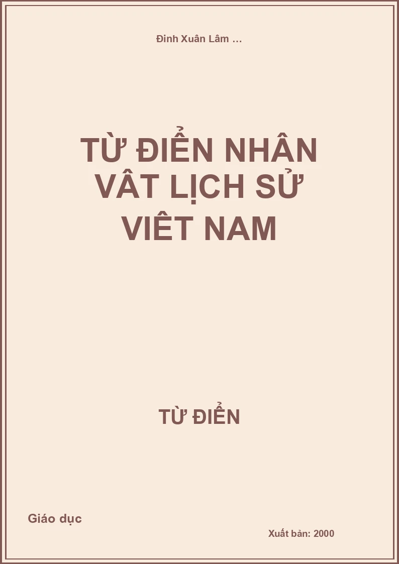 Từ điển nhân vật lịch sử Việt Nam