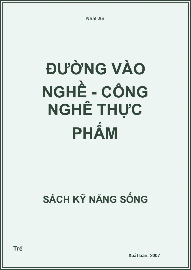 Đường vào nghề - Công nghệ thực phẩm