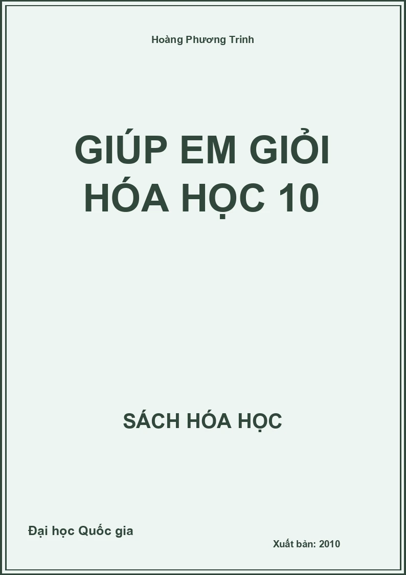 Giúp em giỏi Hóa học 10