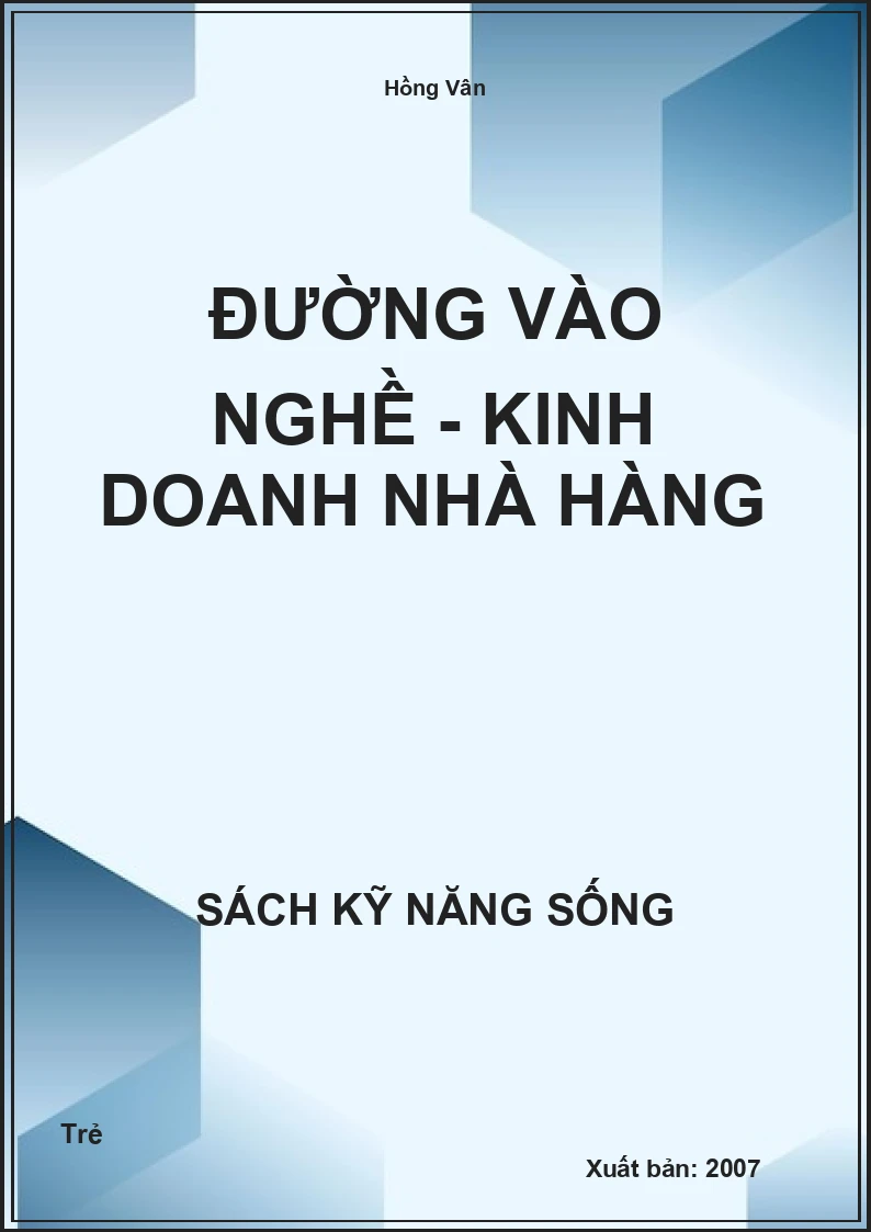 Đường vào nghề - Kinh doanh nhà hàng