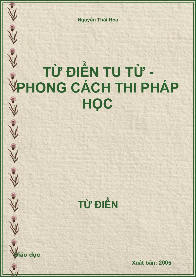 Từ điển tu từ - Phong cách thi pháp học