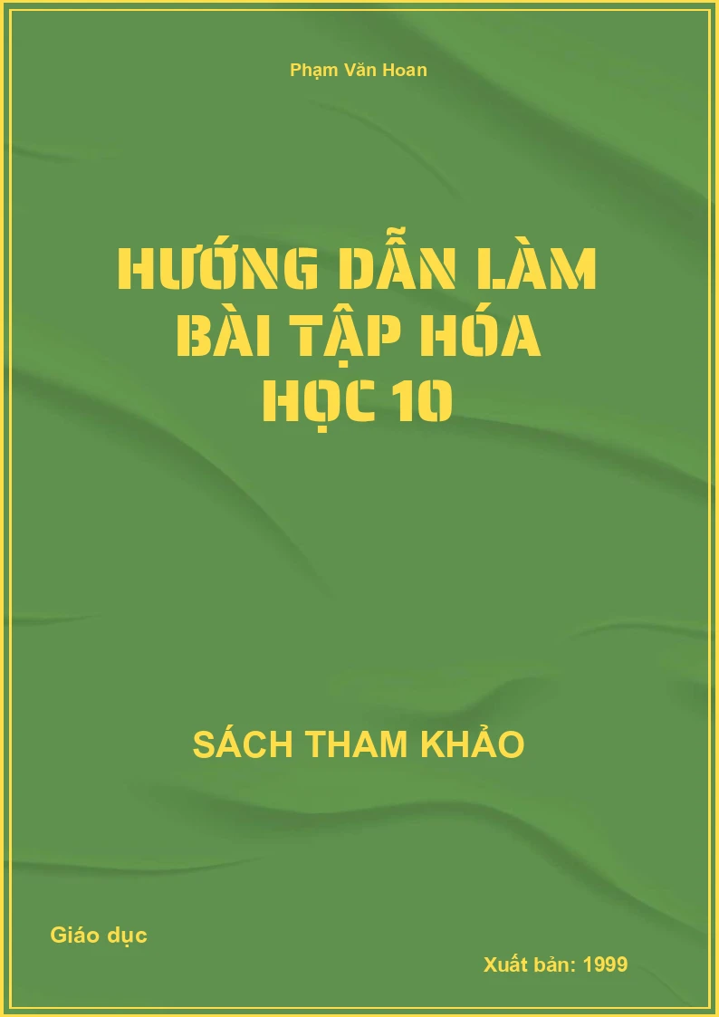 Hướng dẫn làm bài tập Hóa học 10