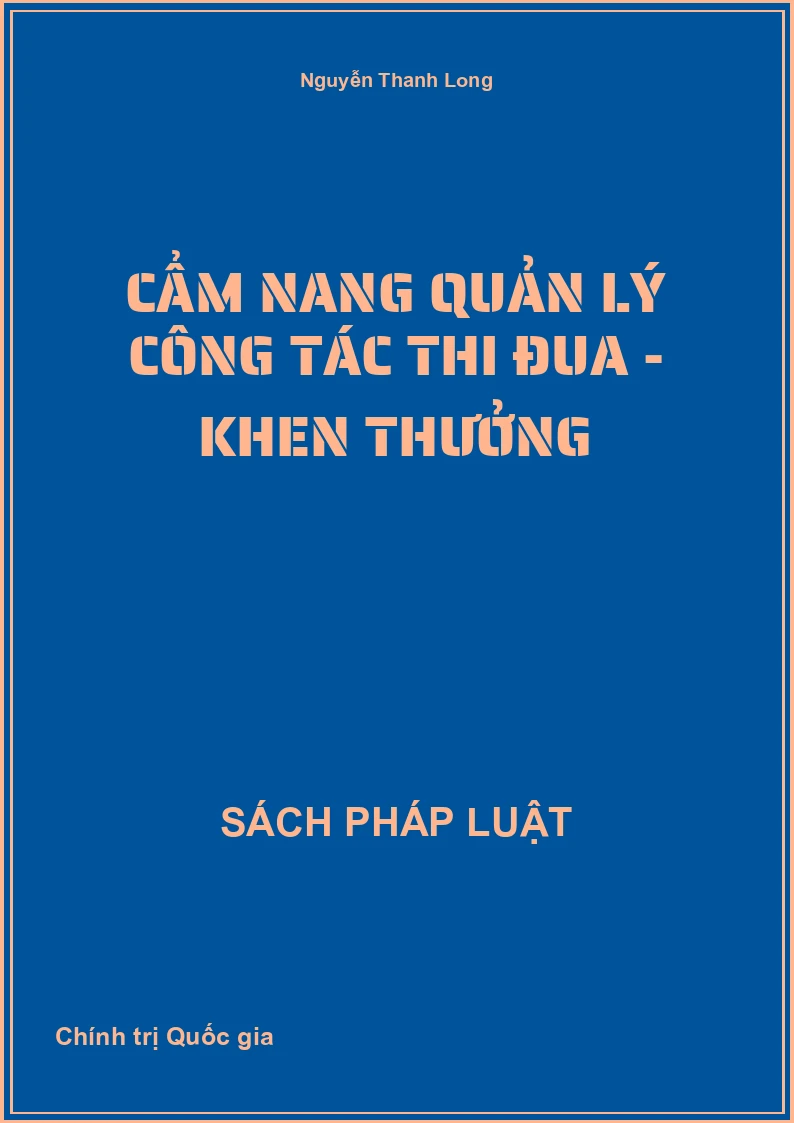 Cẩm nang quản lý công tác Thi đua - khen thưởng