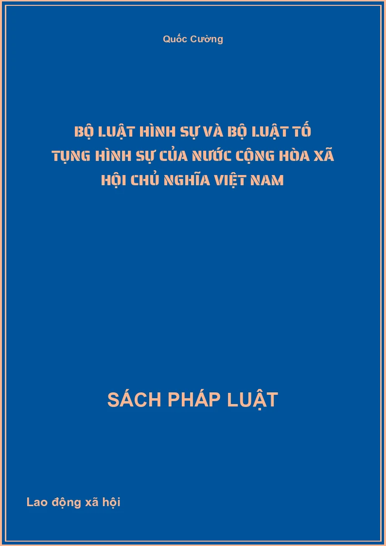 Bộ luật hình sự và bộ luật tố tụng hình sự của nước Cộng hòa xã hội chủ nghĩa Việt Nam