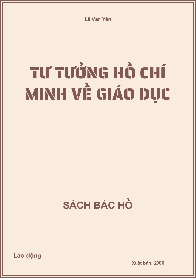 Tư tưởng Hồ Chí Minh về giáo dục