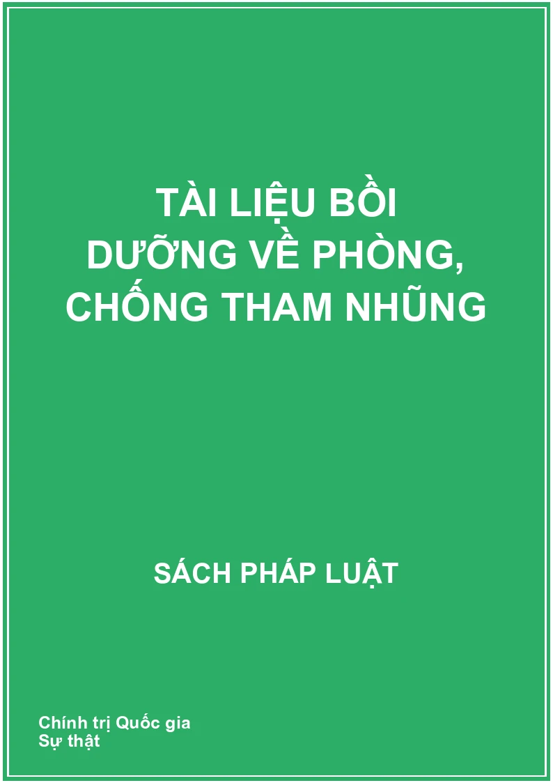 Tài liệu bồi dưỡng về phòng, chống tham nhũng