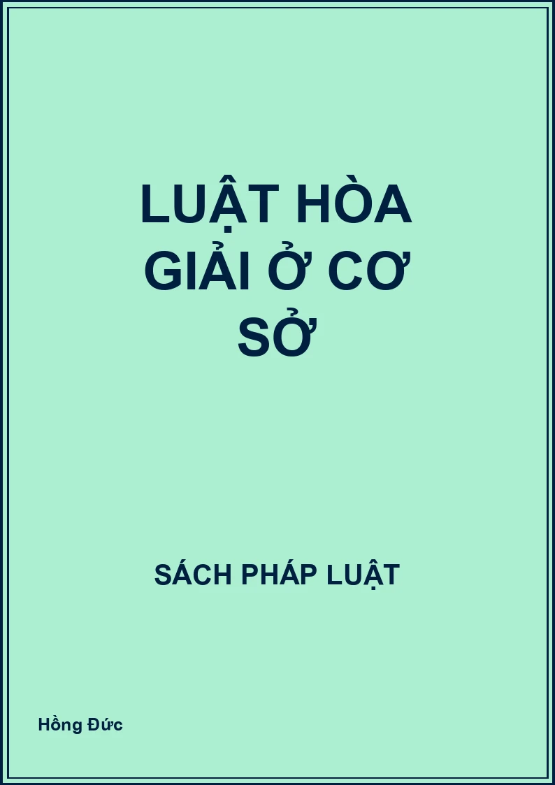 Luật Hòa giải ở cơ sở
