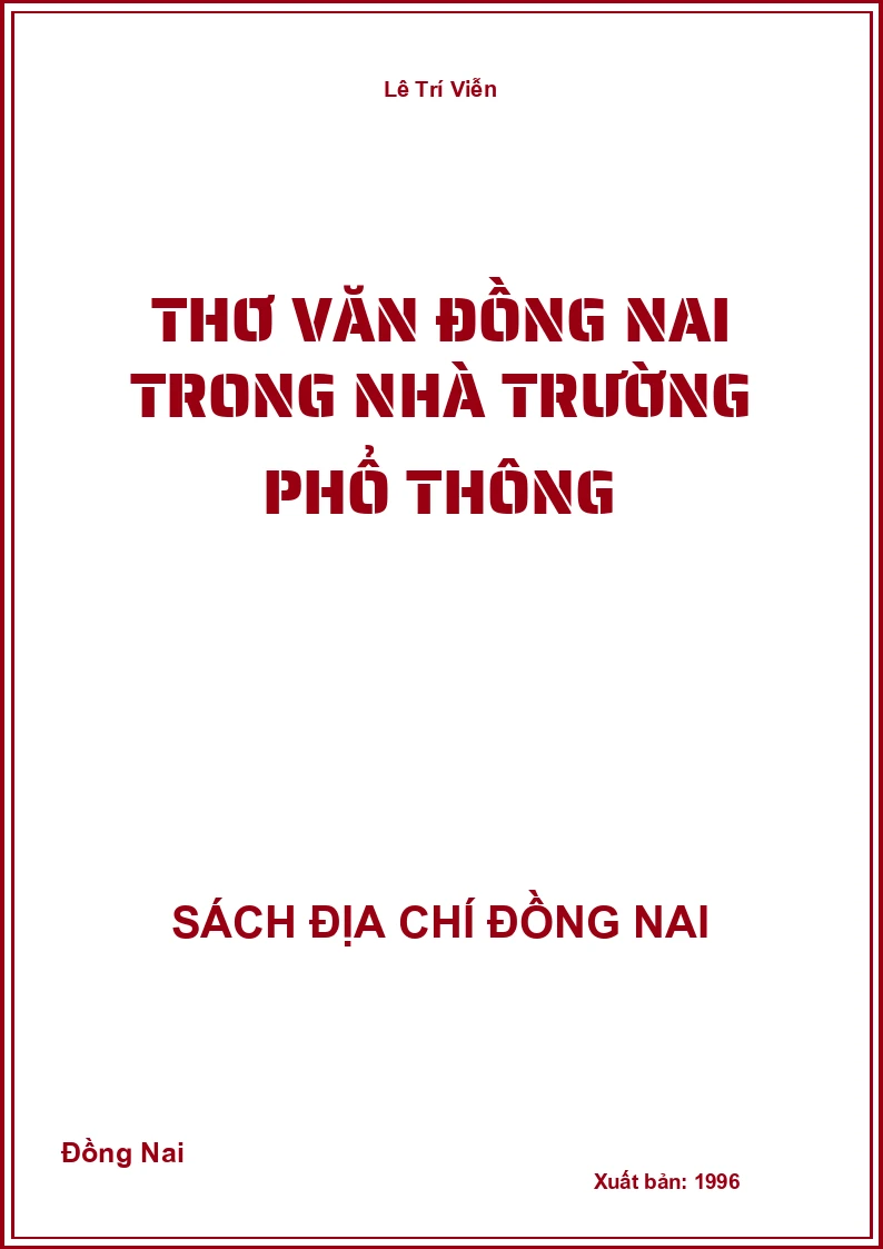 Thơ văn Đồng Nai trong nhà trường phổ thông