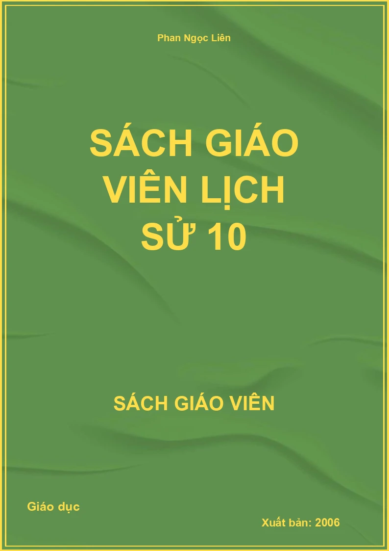 Sách giáo viên Lịch sử 10