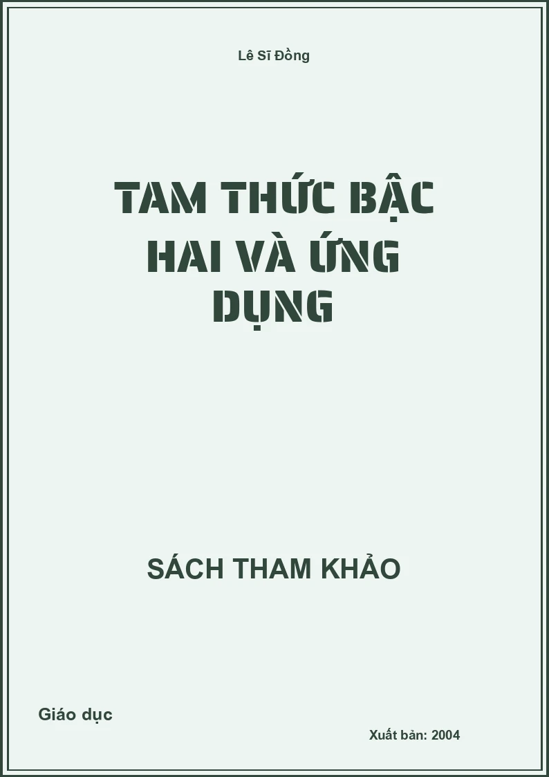 Tam thức bậc hai và ứng dụng