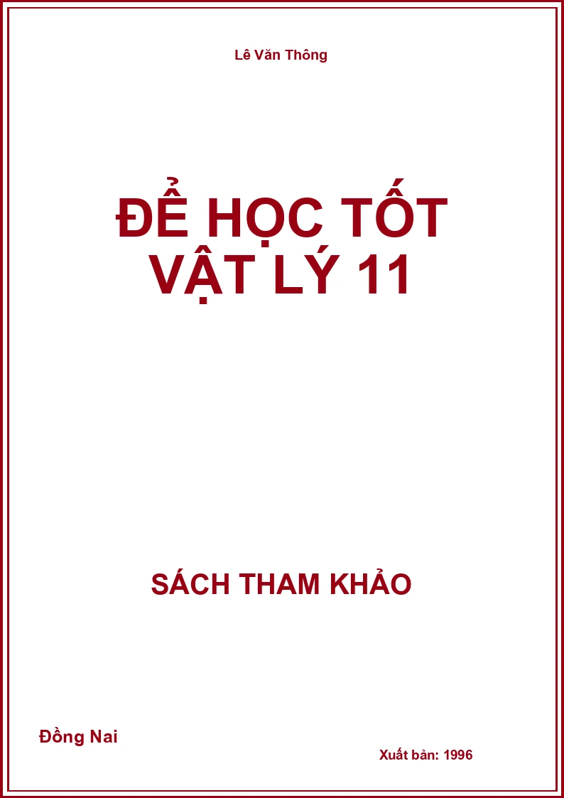 Để học tốt Vật lý 11