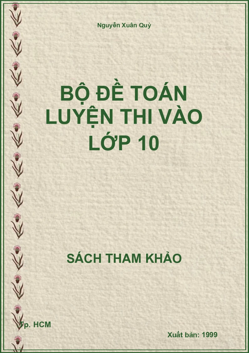 Bộ đề Toán luyện thi vào lớp 10