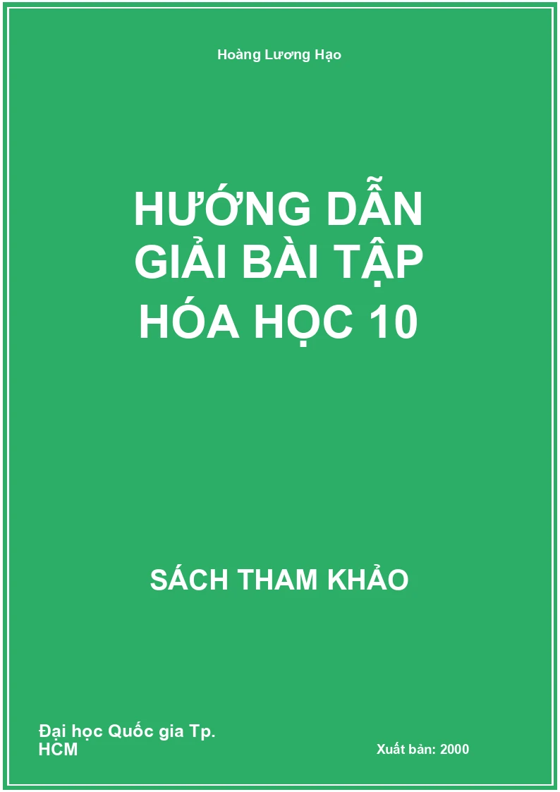 Hướng dẫn giải bài tập Hóa học 10