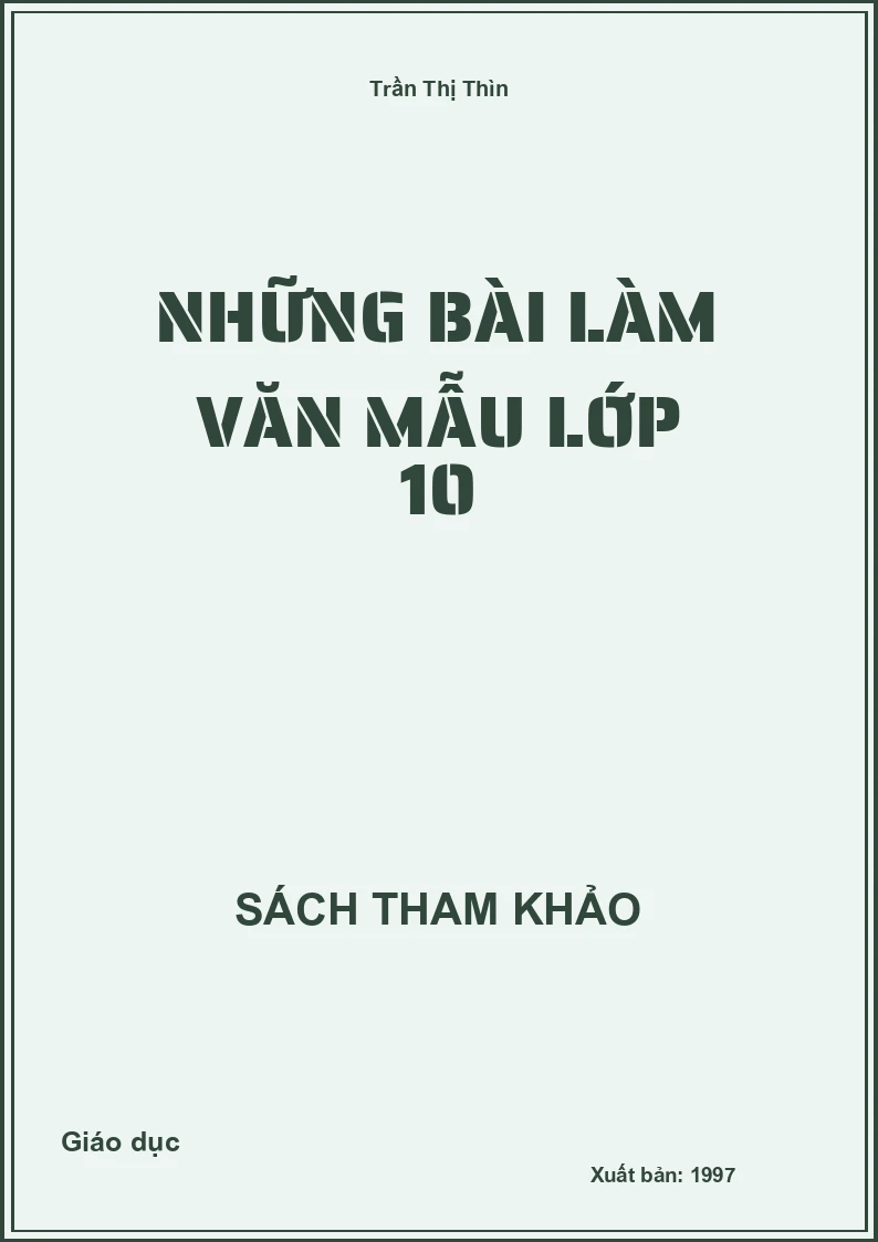 Những bài làm văn mẫu lớp 10