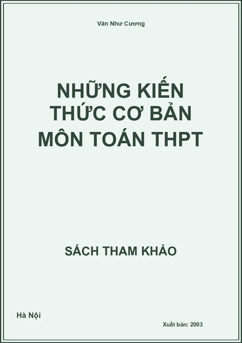 Những kiến thức cơ bản môn Toán THPT